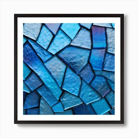 Blue Glass Mosaic Background Art Print