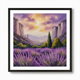 Lavender Field 1 Art Print