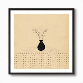 Minimalist Vase Of Flowers Art Print