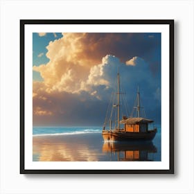 Sailboat On The Beach Art Print