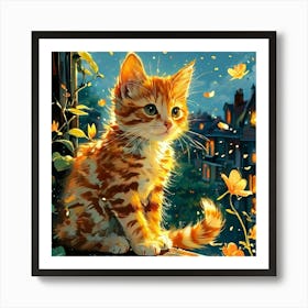 Cuteness Overload Action Dynamic Pose Cartoon Beautiful Mail Art On Cracked Paper Markers Drawing(3) Art Print