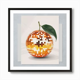 Orange Disco Ball 1 Art Print