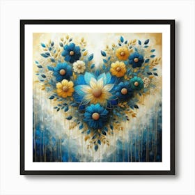 Heart Of Flowers acrylic art Art Print