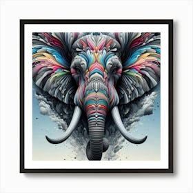 Abstract Elephant Painting Art Print