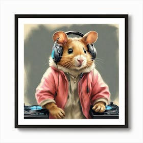 Dj Rat Art Print