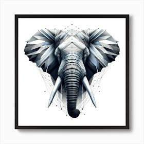 Elephant Head - Abstract Line Art Illustration 59 Art Print