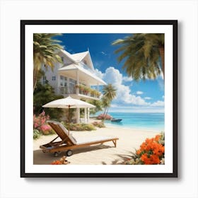 Beach House On The Beach Art Print