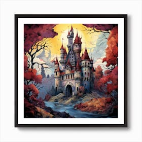 Csgboss Uhd Intricate Portrayal Of A A Castle Surrounded By Whi D94a1381 0e20 409a Ade1 440d375026b9 Art Print