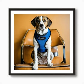 A Photo Of A Dog Sitting On A Chair 2 Art Print