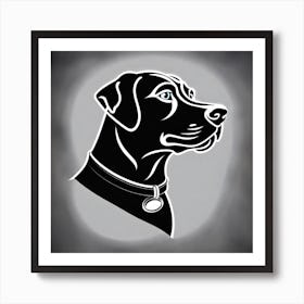 Labrador Retriever, Black and white illustration, Dog drawing, Dog art, Animal illustration, Pet portrait, Realistic dog art Art Print