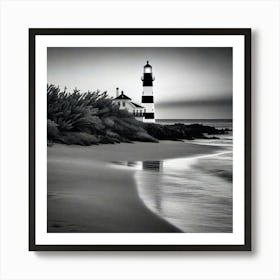 Lighthouse At Dusk 3 Art Print