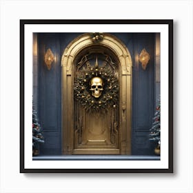 Christmas Decoration On Home Door Sf Intricate Artwork Masterpiece Ominous Matte Painting Movie (5) Art Print