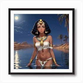 Nile's Grace: A Portrait of a Young Egyptian Maiden Art Print