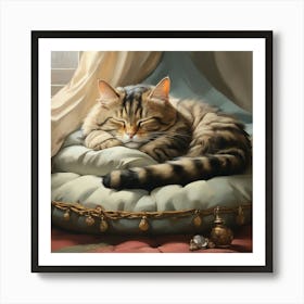 Sleepy Cat Art Print