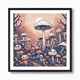 Mushroom Forest Poster