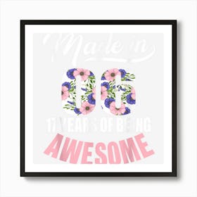 17 Years Old Gifts 17th Birthday Born In 2006 Girls Floral 1 Art Print