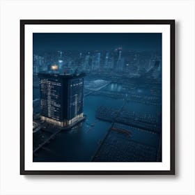 Night Skyscraper Art Print