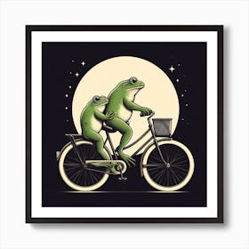 Frogs On A Bike 1 Art Print