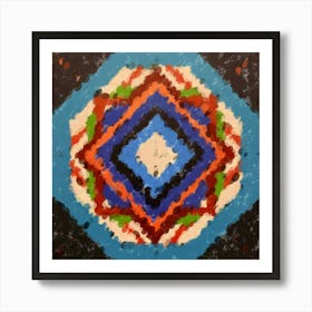 Chromatic Waves Mandala Art Print