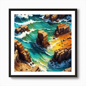 A Dance Of Coastal Waves Art Print