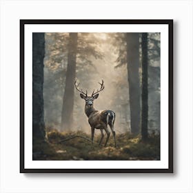 Deer In The Forest 199 Art Print