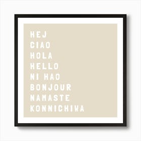 Hello Different Languages 06 Art Print