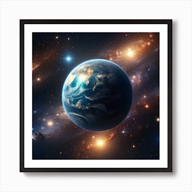 Earth In Space Art Print