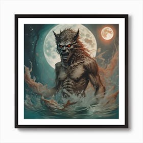 Full Moon Werewolf Art Print