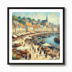 Port Of Saint-Louis, Acrylic Painting Style Art Print