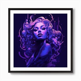 Girl In Purple Art Print