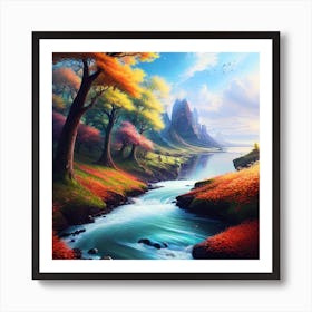 River In Autumn 2 Art Print