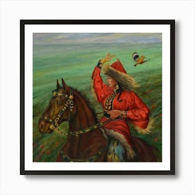 Woman Riding A Horse Poster