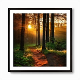 Sunrise In The Forest 13 Art Print