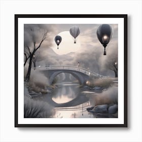 Hot Air Balloons Landscape 19 Art Print