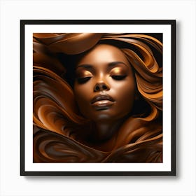 Woman With Chocolate Hair Art Print