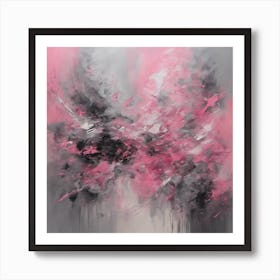 Pink and Grey splash art Art Print