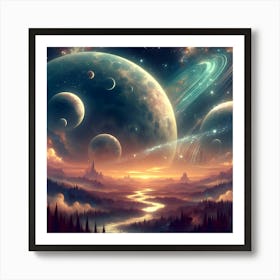 Planets In Space 1 Art Print