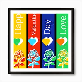 Valentine'S Day Banners Art Print