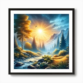 Sunset In The Mountains 22 Art Print