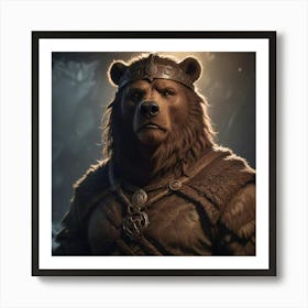 Prince Viking Bear Art Print