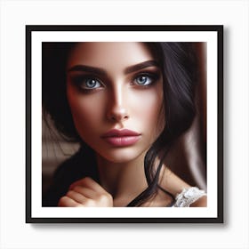 Beautiful Woman With Blue Eyes 1 Art Print