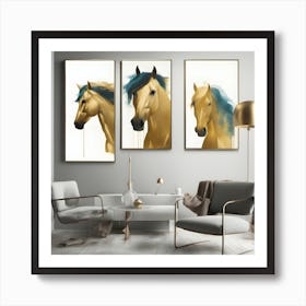 Gold Horses Art Print