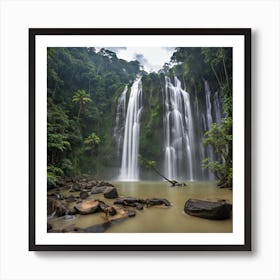 Waterfall In The Jungle Art Print