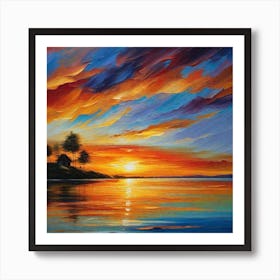 Sunset On The Lake 9 Art Print