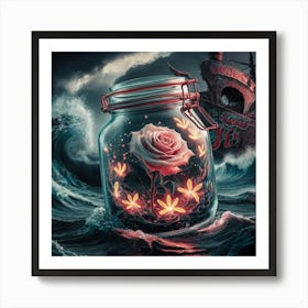 Jar Of Roses Art Print