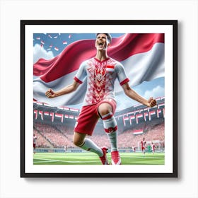 Indonesia Soccer Player Celebrating 1 Art Print