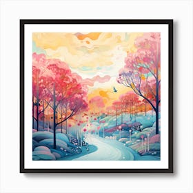 Pink Forest 1 Art Print