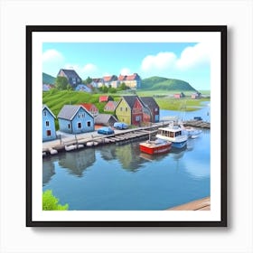 Small Fishing Village Art Print