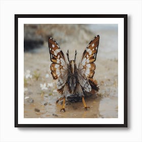 Butterfly On Sand Art Print