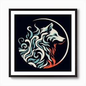 Wolf In The Moon Art Print